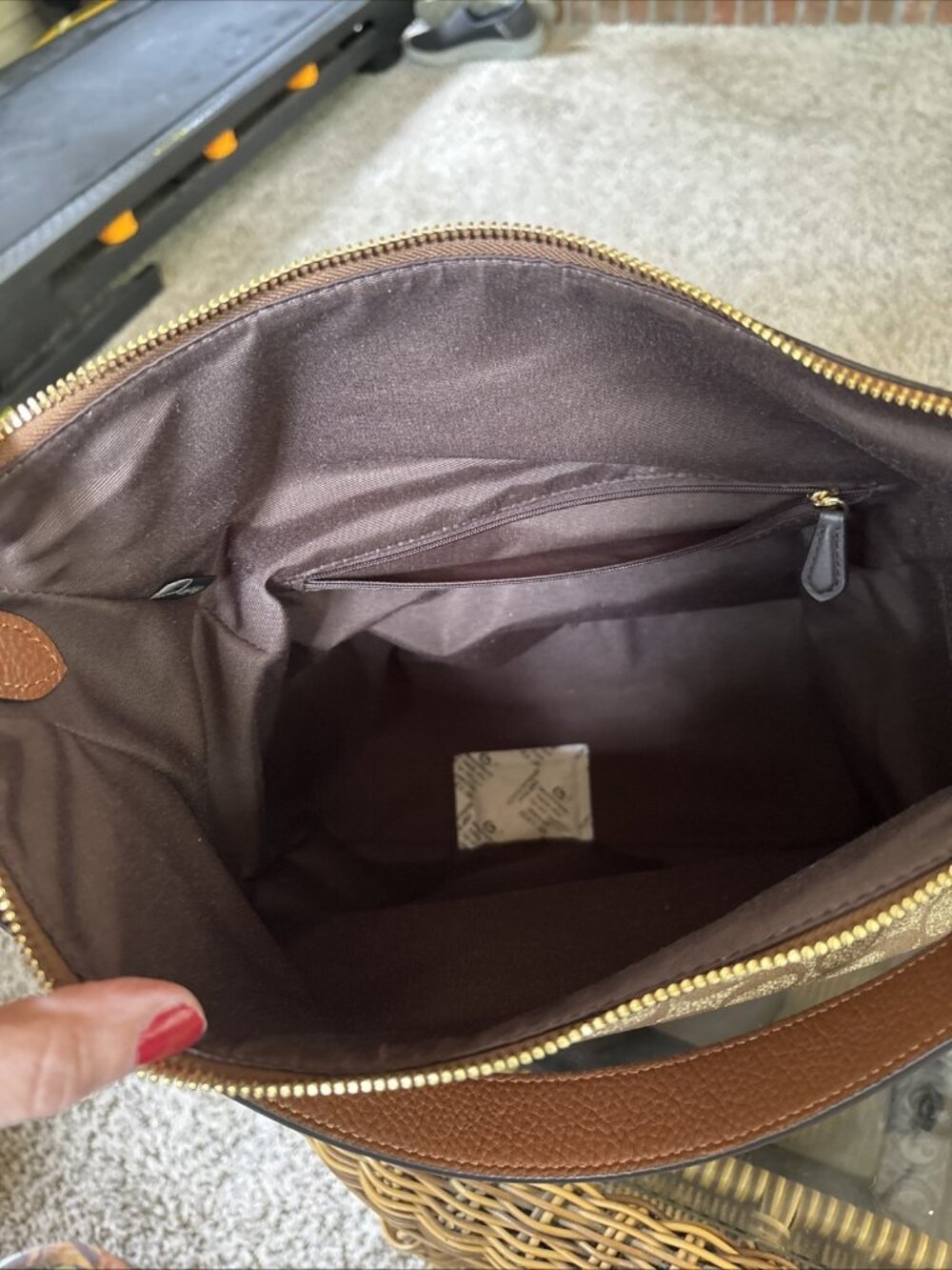 coach pennie shoulder bag Tan Signature With New Shoulder Strap - Picture 6 of 13